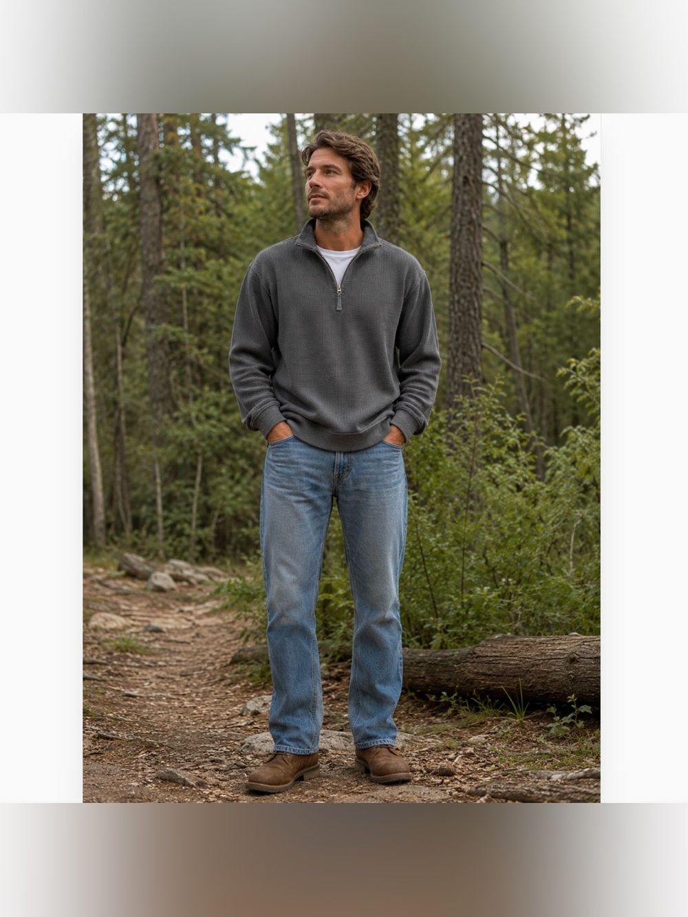 Woolrich Thermal Weave Sweater Mens 1/2 Zip Pullover Size L
